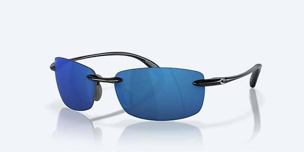 NEW COSTA DEL MAR unisex ballast polarized sunglasses in black frame blue mirror